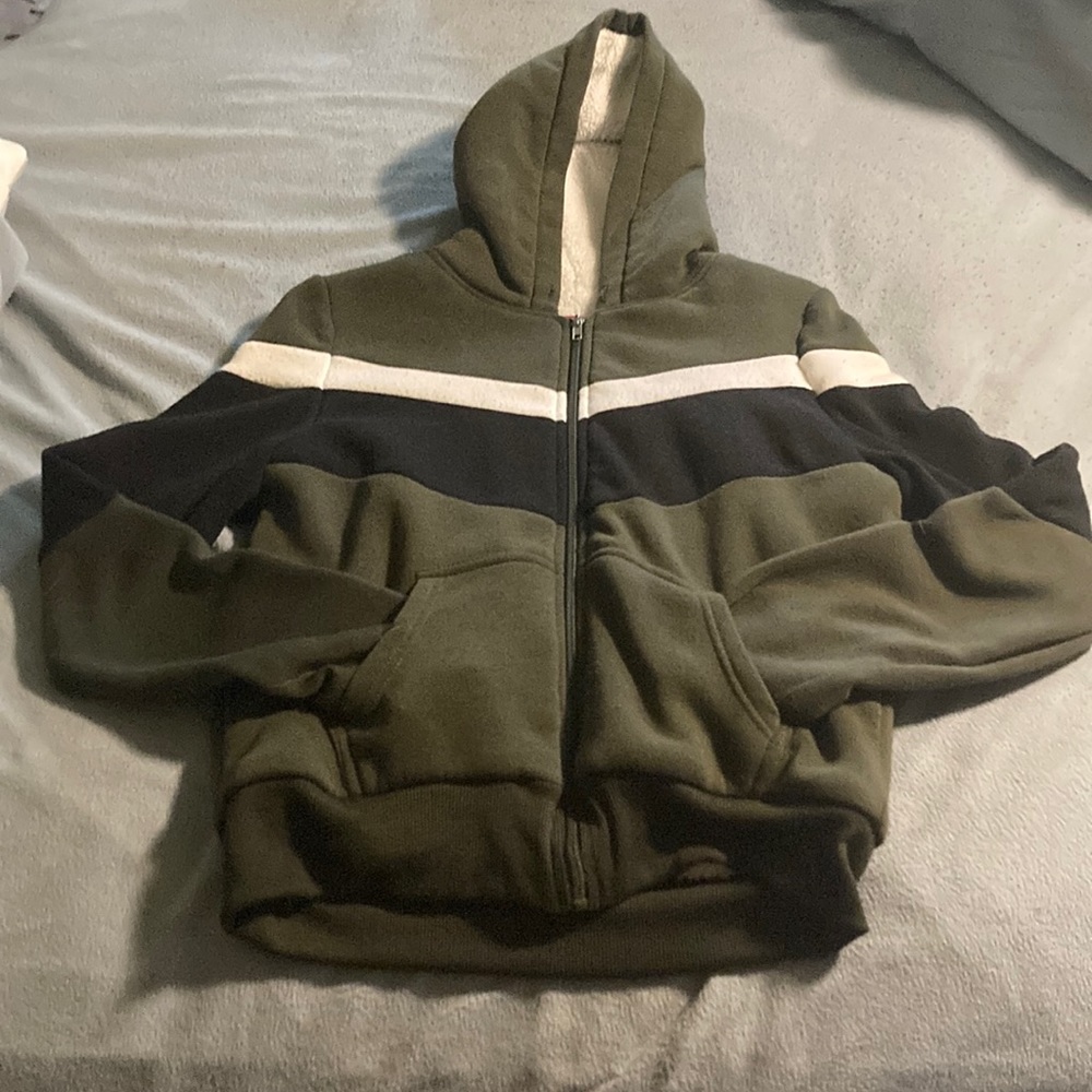 Flexi Green Black and White Fleece-lined Hoodie